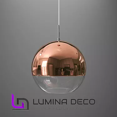 Rose Gold OM Pendant - Lumina Deco Veroni D20 3D model image 1 