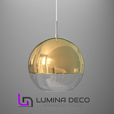 Golden Glow Suspended Lumina D20: Elegant and Eye-Catching 3D model image 1 