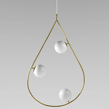 Modern Brass Pendant Light 3D model image 1 