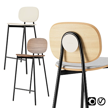 Elevated Elegance: Tata Bar Stool 3D model image 1 