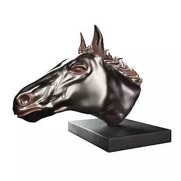 Majestic Bronze Horse Sculpture 3D model image 1 