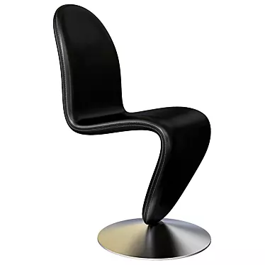 Verpan Leather Chair: Verner Panton Design 3D model image 1 