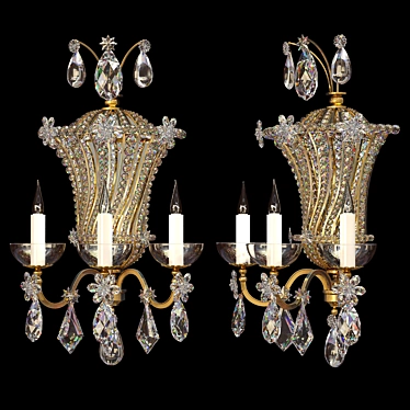 Elegant Parisian Wall Sconce 3D model image 1 