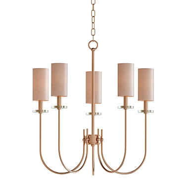 Elegant Satin Gold Chandelier 3D model image 1 