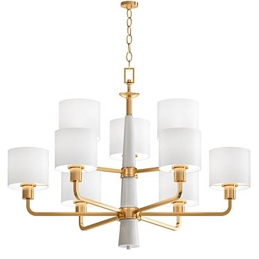 Elegant Vintage Gold Chandelier 3D model image 1 