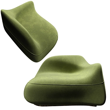 Elegant Matcha Green Sofa 3D model image 1 