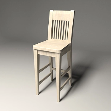 Wooden Bar Chair 3D model image 1 