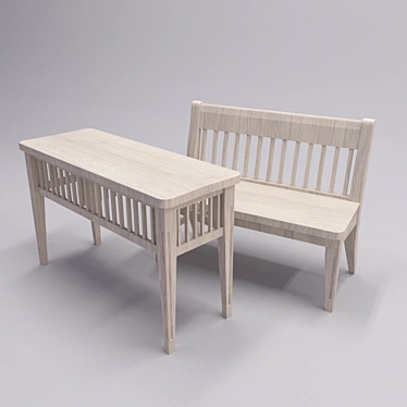 Outdoor Bench Table 3D model image 1 