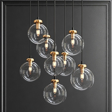 Quentin Brass Chandelier: Exquisite Lighting Elegance 3D model image 1 