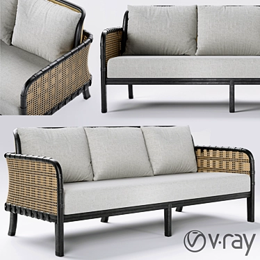 PARK HYATT Rattan Sofa 3D model image 1 