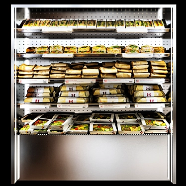 Compact Food Shelving Unit 3D model image 1 