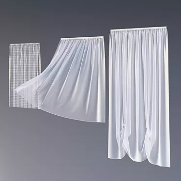 Triple Curtain Set - Variety 3D model image 1 