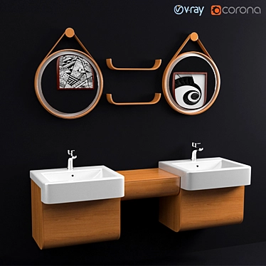 Modern Washbasin with Textures & Multiple Formats 3D model image 1 