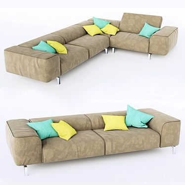 Transformable Long Sofa 3D model image 1 