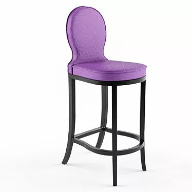Velvet Purple Barstool 3D model image 1 
