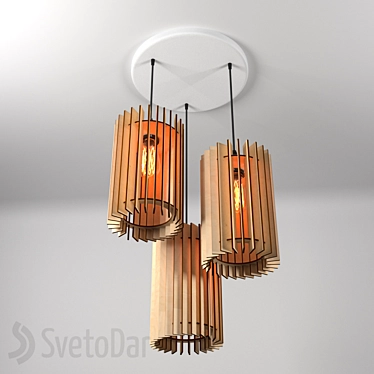 Parametric Wooden Chandelier 3D model image 1 