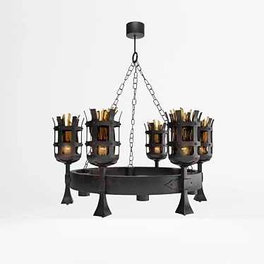 Elegant Omnilux Chandelier - 900 x 450mm 3D model image 1 