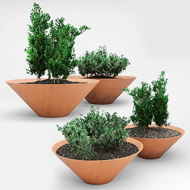 DAMAS Corten Steel Planter 3D model image 1 