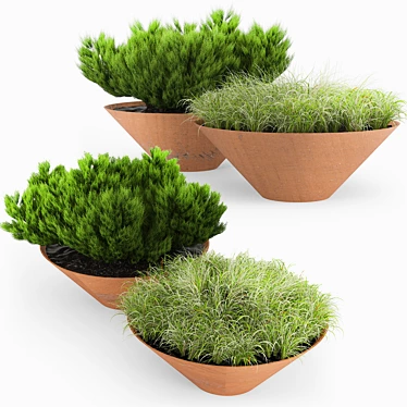 Damas Steel Planter: Traditional & Durable 3D model image 1 