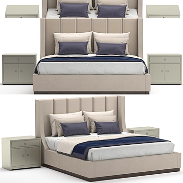 Sleek Kubrick Bed 3D model image 1 