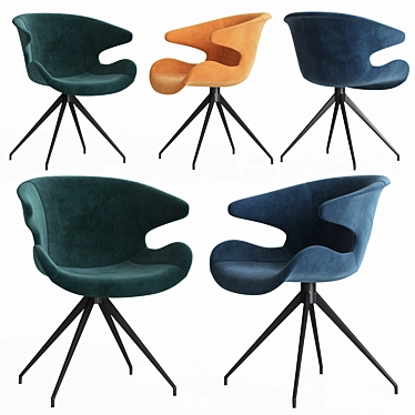 Mia Velvet Dining Armchair: Elegant and Stylish 3D model image 1 