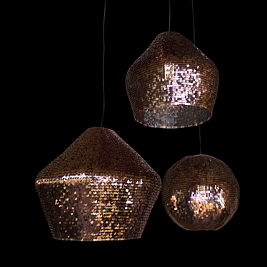 Elegant Copper Ceiling Lamp 3D model image 1 