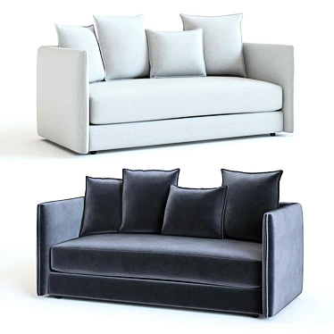 West Elm Serene Sofa: Stylish Comfort for Your Space 3D model image 1 