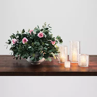 Vase with Eucalyptus and Roses