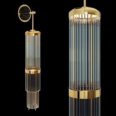 Pharo II Wall Sconce: Elegant Brass Design 3D model image 1 