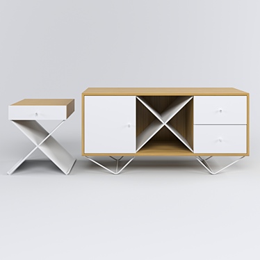 Modern White Chest of Drawers 3D model image 1 