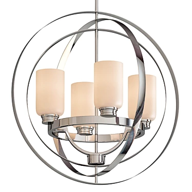 Elegant Nickel Globe Chandelier 3D model image 1 