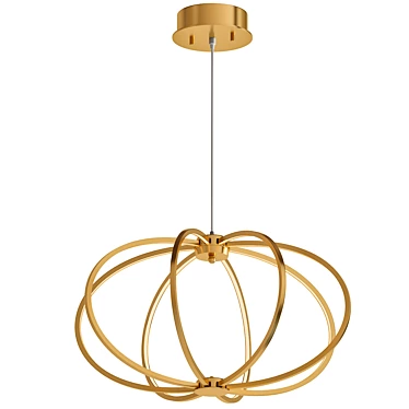 Elegant Gold LED Pendant Light 3D model image 1 