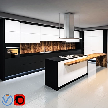 Sleek & Stylish Kitchen Upgrade 3D model image 1 