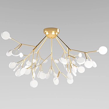 Modern Brass Acrylic Ceiling Light 3D model image 1 