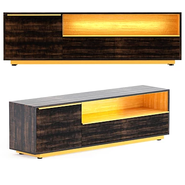 Luxury Mango Wood TV Board 3D model image 1 