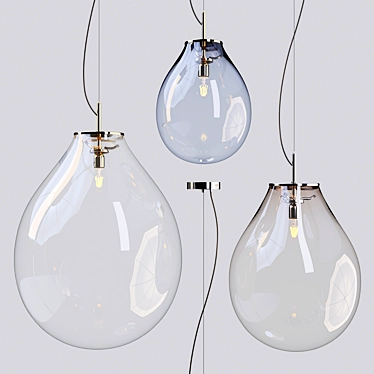 Bomma Pendant Lamp: Tim - Elegant Glass and Brass Design 3D model image 1 