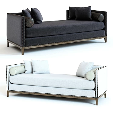 Elegance Defined: West Elm Nailhead Double Chaise 3D model image 1 