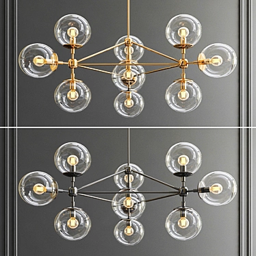 10-Light Modo Chandelier 3D model image 1 