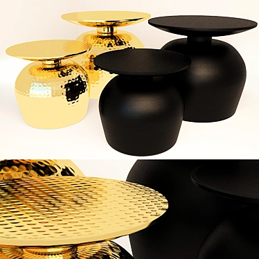 Modern Set of 4 Tables, La Redoute 3D model image 1 