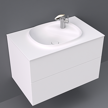 800x505x525 Drawers & Basin Set 3D model image 1 