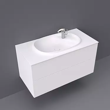 Spacious Drawers and Basin Set 3D model image 1 