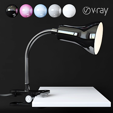 Sleek Clip-On Desk Lamp: Salta 3D model image 1 