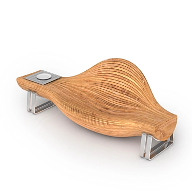  Elegant Wooden Sofa 3D model image 1 