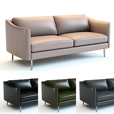 Modern West Elm Sloane Leather Sofa 3D model image 1 