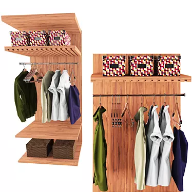 Organize Your Closet with Stylish Shelves & Holders! 3D model image 1 