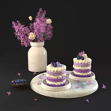 Delicious Cake with Whipped Cream 3D model image 1 