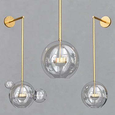 Elegant Glass Chandelier 3D model image 1 