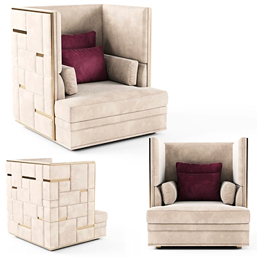 Luxury Babylon Armchair: Sophisticated Design Meets Comfort 3D model image 1 