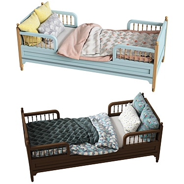 Sofia Toddler Bed - Dreamy Comfort for Your Little One 3D model image 1 