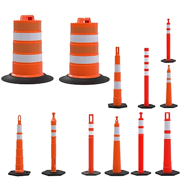 Ultimate Road Cones Set 3D model image 1 